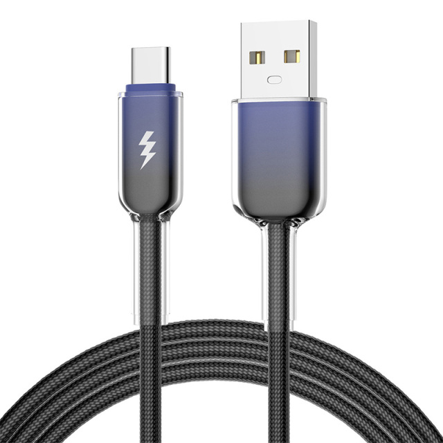 Cabo de dados USB para Tipo C Ice Crystal 6A, MINHA LOJA, Cabo de dados USB para Tipo C Ice Crystal 6A