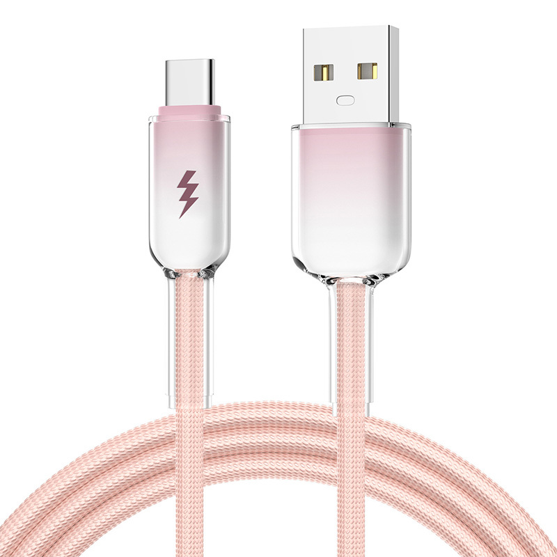 Cabo de dados USB para Tipo C Ice Crystal 6A, MINHA LOJA, Cabo de dados USB para Tipo C Ice Crystal 6A