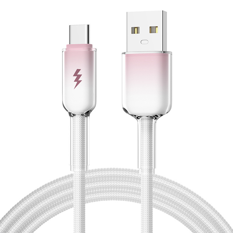 Cabo de dados USB para Tipo C Ice Crystal 6A, MINHA LOJA, Cabo de dados USB para Tipo C Ice Crystal 6A