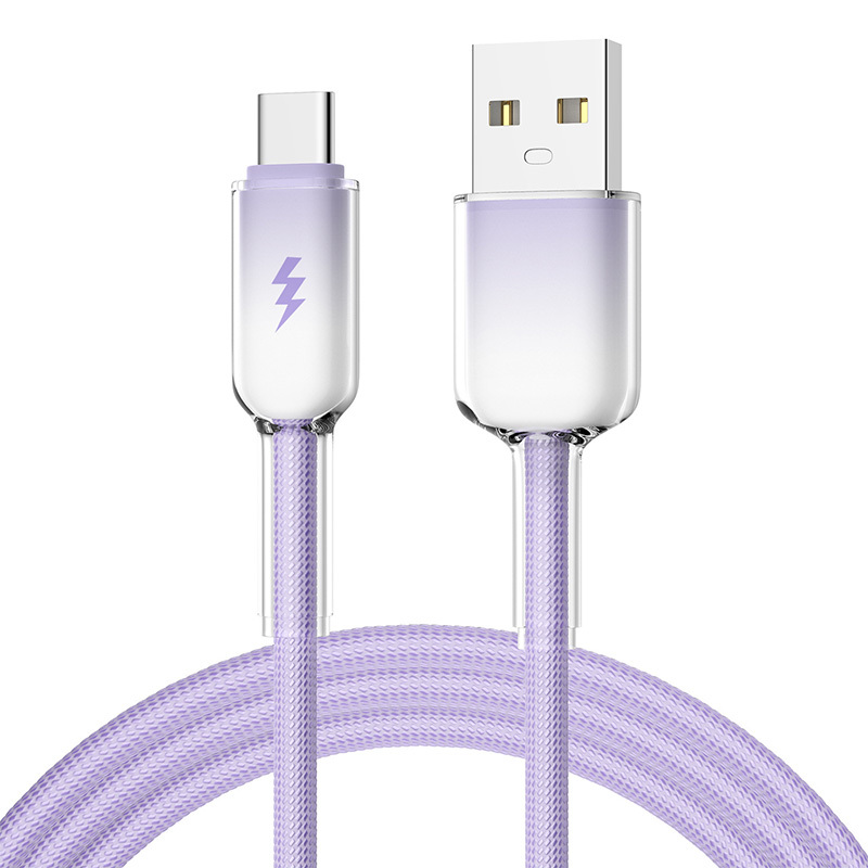 Cabo de dados USB para Tipo C Ice Crystal 6A, MINHA LOJA, Cabo de dados USB para Tipo C Ice Crystal 6A