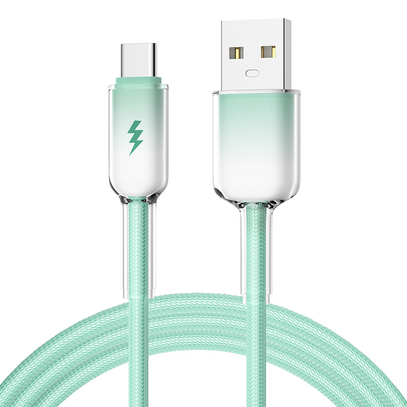 Cabo de dados USB para Tipo C Ice Crystal 6A, MINHA LOJA, Cabo de dados USB para Tipo C Ice Crystal 6A