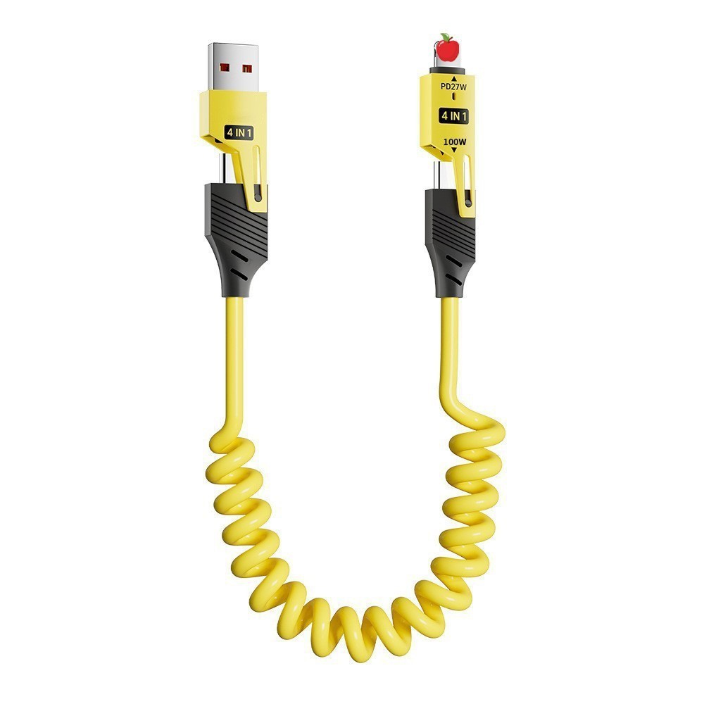 Cables de carga en espiral 4 en 1, MI TIENDA, Cables de carga en espiral 4 en 1