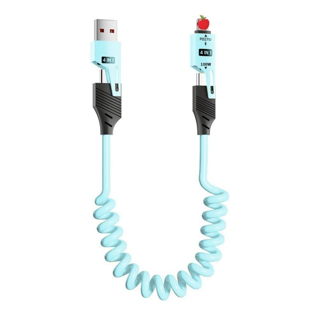 Cables de carga en espiral 4 en 1, MI TIENDA, Cables de carga en espiral 4 en 1