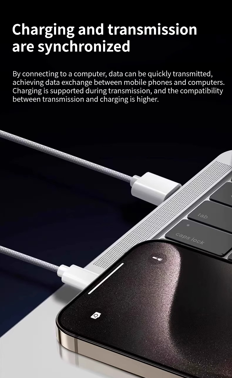 Nylonummantelte USB-C-auf-Lightning-Datenkabel, MEIN SHOP, Silikon-USB-auf-USB-C-Datenkabel