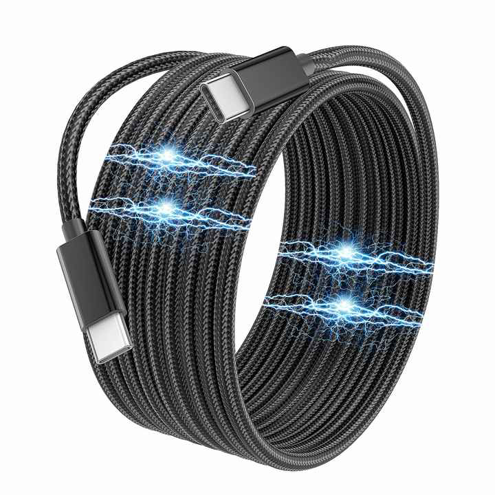 Cables de carga USB-C trenzados retráctiles magnéticos, MI TIENDA, Cables de carga USB-C trenzados retráctiles magnéticos