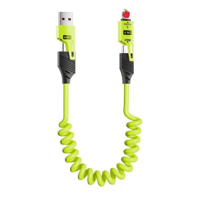Cables de carga en espiral 4 en 1, MI TIENDA, Cables de carga en espiral 4 en 1