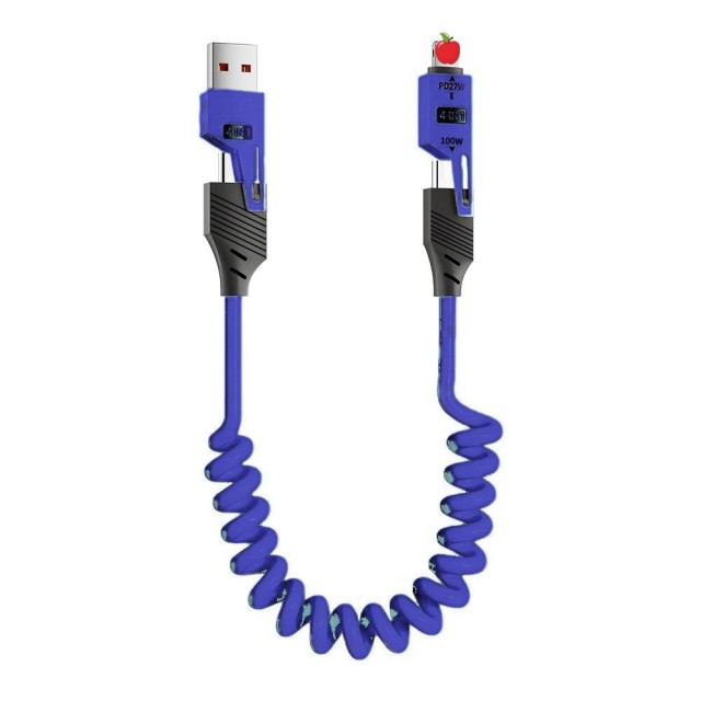 Cables de carga en espiral 4 en 1, MI TIENDA, Cables de carga en espiral 4 en 1