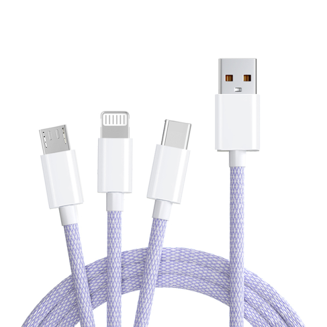 3 in 1 ナイロン編組データケーブル、MY SHOP、3 in 1 ナイロン編組データケーブル