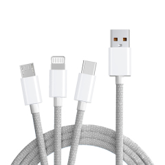 3 in 1 ナイロン編組データケーブル、MY SHOP、3 in 1 ナイロン編組データケーブル