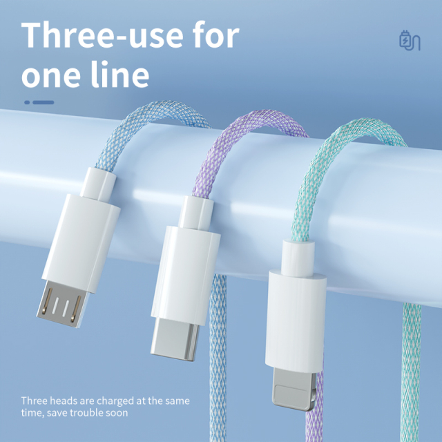 3 in 1 ナイロン編組データケーブル、MY SHOP、3 in 1 ナイロン編組データケーブル