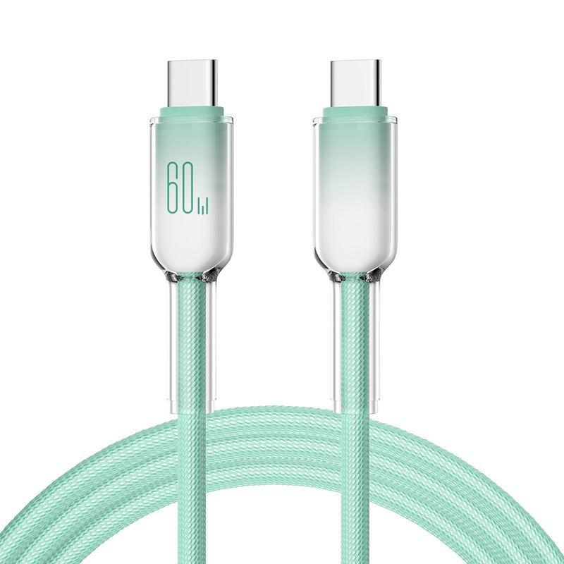 Eiskristallgeflochtenes USB-C-auf-Typ-C-Kabel, MEIN SHOP, Eiskristallgeflochtenes USB-C-auf-Typ-C-Kabel