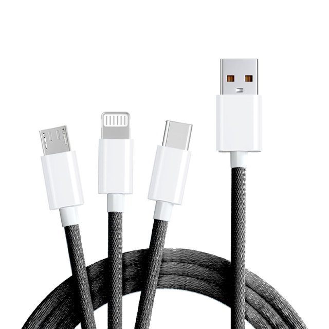 3 in 1 ナイロン編組データケーブル、MY SHOP、3 in 1 ナイロン編組データケーブル