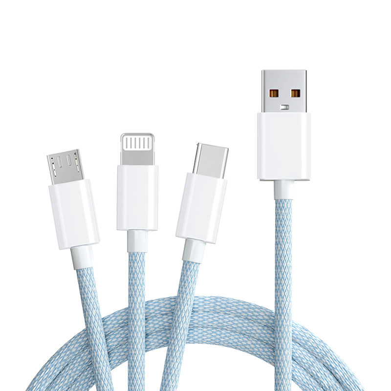 3 in 1 ナイロン編組データケーブル、MY SHOP、3 in 1 ナイロン編組データケーブル