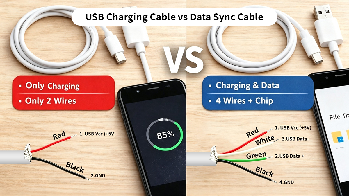 USB Charging Cable vs Data Sync Cable