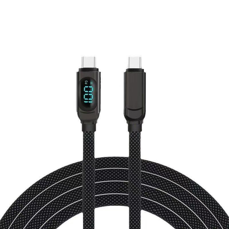 Cables de datos USB C a tipo C con pantalla digital de 100 W, MI TIENDA, Cables de datos USB C a tipo C con pantalla digital de 100 W
