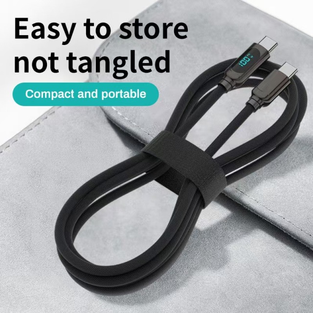 Cables de datos USB C a tipo C con pantalla digital de 100 W, MI TIENDA, Cables de datos USB C a tipo C con pantalla digital de 100 W