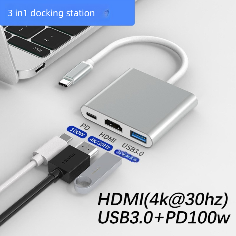 3 in 1 USB-C to HDMI USB 3.0 Adapter Docking Station,DonvisTek,3 in 1 USB-C to HDMI USB 3.0 Adapter Docking Station