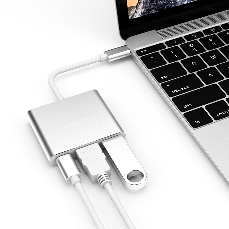 3 in 1 USB-C to HDMI USB 3.0 Adapter Docking Station,DonvisTek,3 in 1 USB-C to HDMI USB 3.0 Adapter Docking Station