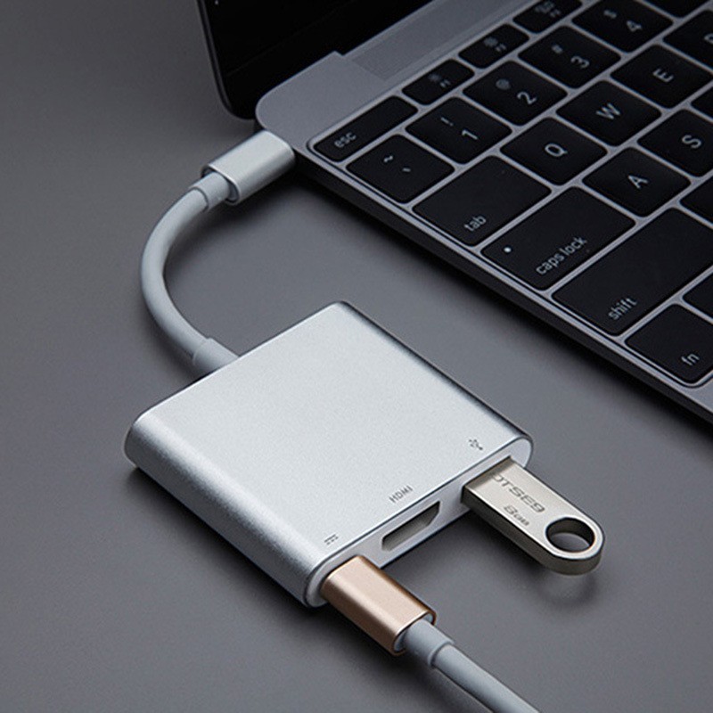 3 in 1 USB-C to HDMI USB 3.0 Adapter Docking Station,DonvisTek,3 in 1 USB-C to HDMI USB 3.0 Adapter Docking Station