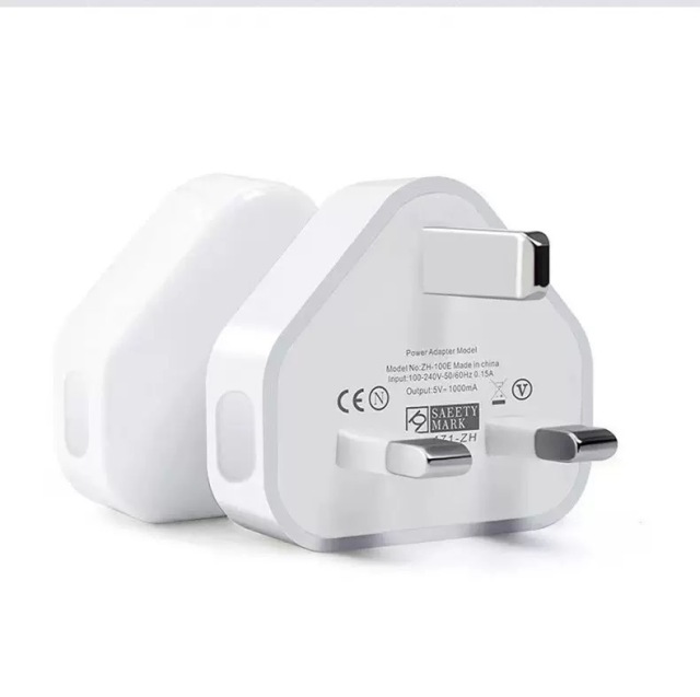 Carregador de Parede USB 5V1A com Plugue UK, DonvisTek, Carregador de Parede USB 5V1A com Plugue UK