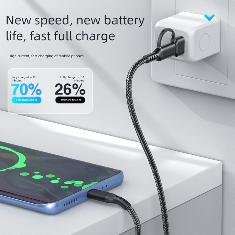 60W Nylon Braided USB‑C to USB‑C Fast Charging Cable,DonvisTek,60W Nylon Braided USB‑C to USB‑C Fast Charging Cable