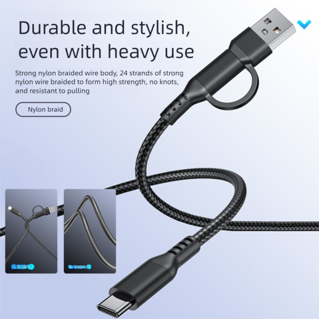 60W Nylon Braided USB‑C to USB‑C Fast Charging Cable,DonvisTek,60W Nylon Braided USB‑C to USB‑C Fast Charging Cable
