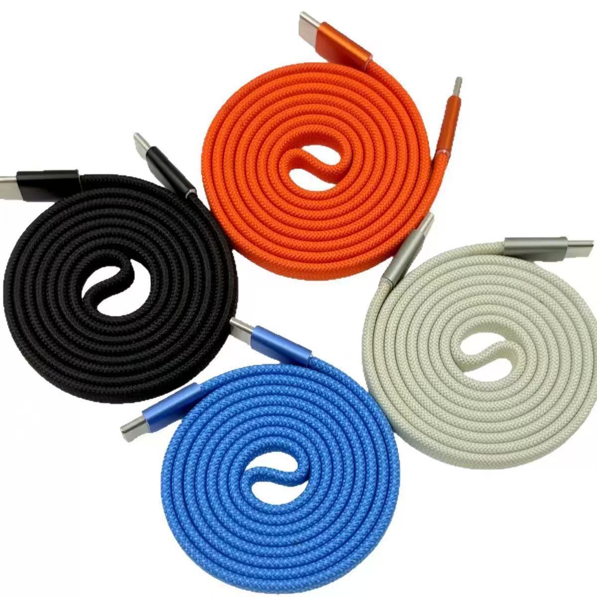 Cable USB-C a USB-C plano trenzado magnético de 240 W, DonvisTek, Cable USB-C a USB-C plano trenzado magnético de 240 W