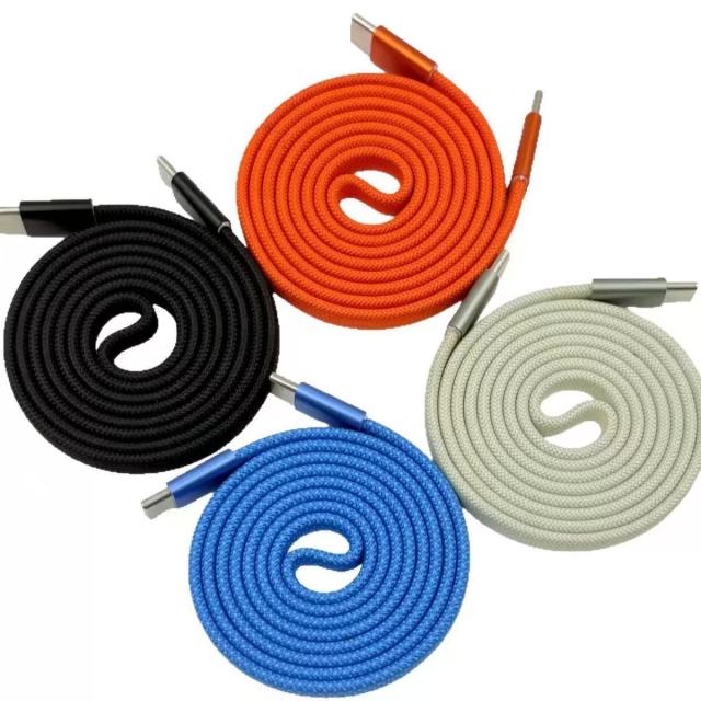 Cable USB-C a USB-C plano trenzado magnético de 240 W, DonvisTek, Cable USB-C a USB-C plano trenzado magnético de 240 W