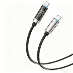 240W USB‑C to USB‑C Nylon Braided Fast Charging Cable with OLED Digital Display,DonvisTek,240W USB‑C to USB‑C Nylon Braided Fast Charging Cable with OLED Digital Display