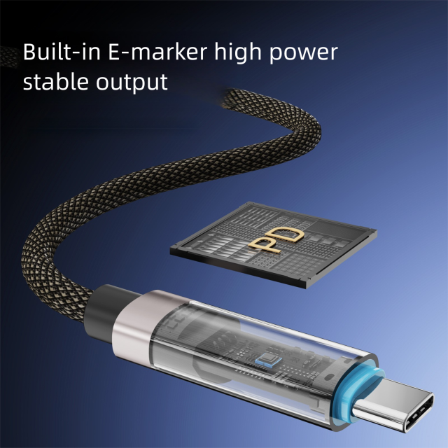 240W USB‑C to USB‑C Nylon Braided Fast Charging Cable with OLED Digital Display,DonvisTek,240W USB‑C to USB‑C Nylon Braided Fast Charging Cable with OLED Digital Display