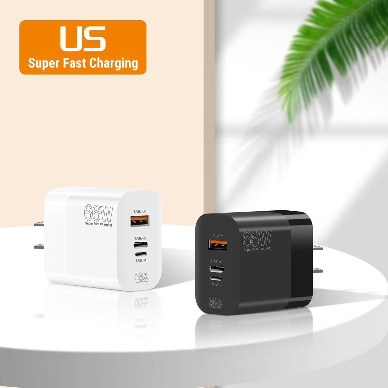 Cross-border 66W Triple Port Super Fast Wall Charger,DonvisTek,Cross-border 66W Triple Port Super Fast Wall Charger