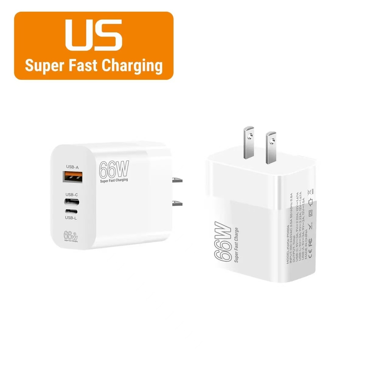 Cross-border 66W Triple Port Super Fast Wall Charger,DonvisTek,Cross-border 66W Triple Port Super Fast Wall Charger