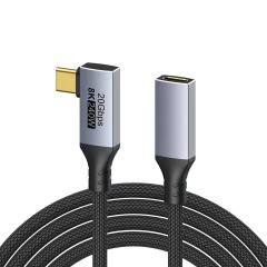 240W USB3.2 Gen2 Type-C Full Function Right Angle Male to Female Extension Cable 20Gbps 8K Video,DonvisTek,240W USB3.2 Gen2 Type-C Full Function Right Angle Male to Female Extension Cable 20Gbps 8K Video
