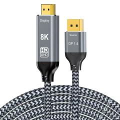 8K DP to HDMI 1.4 Cable Braided Aluminum Alloy Shell,DonvisTek,8K DP to HDMI 1.4 Cable Braided Aluminum Alloy Shell