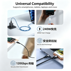 240W USB C Magnetic Charging Cable 120Gbps Data Transfer Braided Cable,DonvisTek,240W USB C Magnetic Charging Cable 120Gbps Data Transfer Braided Cable