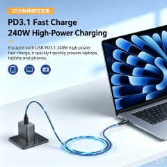 240W USB C Magnetic Charging Cable 120Gbps Data Transfer Braided Cable,DonvisTek,240W USB C Magnetic Charging Cable 120Gbps Data Transfer Braided Cable