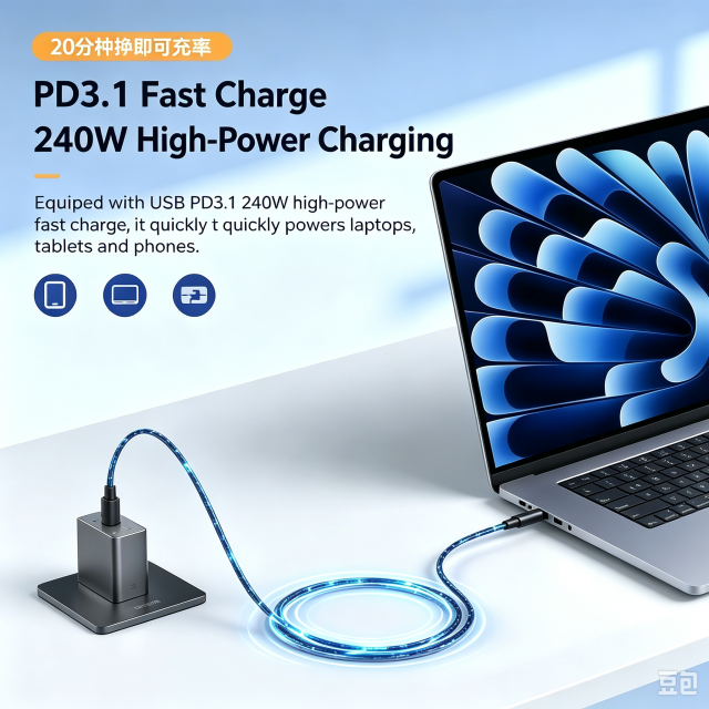 240W USB C Magnetic Charging Cable 120Gbps Data Transfer Braided Cable,DonvisTek,240W USB C Magnetic Charging Cable 120Gbps Data Transfer Braided Cable