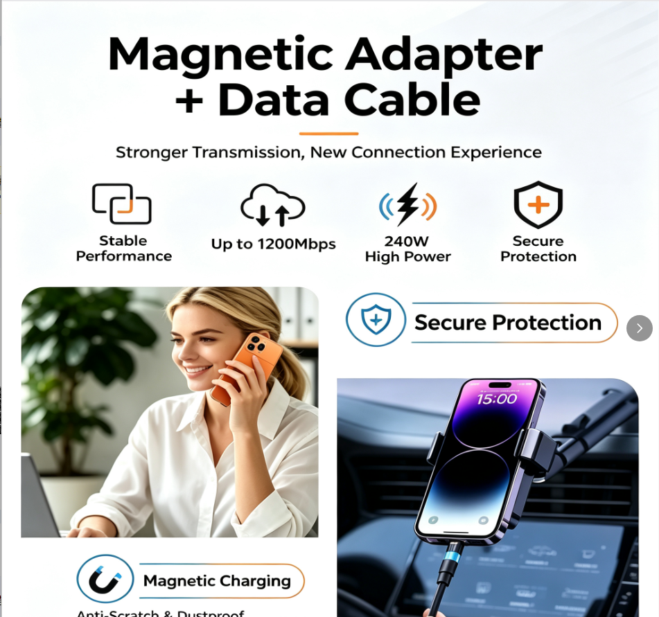 240W USB C Magnetic Charging Cable 120Gbps Data Transfer Braided Cable,DonvisTek,240W USB C Magnetic Charging Cable 120Gbps Data Transfer Braided Cable