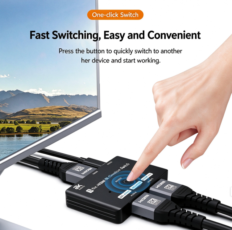 8K HDMI Bi-Directional Switch 2 in 1 Out 1 in 2 Out HDMI 2.1 Switcher,DonvisTek,8K HDMI Bi-Directional Switch 2 in 1 Out 1 in 2 Out HDMI 2.1 Switcher