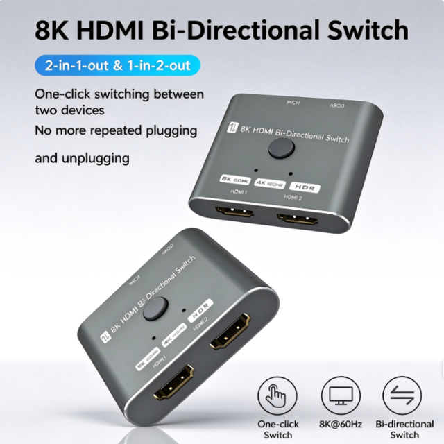 8K HDMI Bi-Directional Switch 2 in 1 Out 1 in 2 Out HDMI 2.1 Switcher,DonvisTek,8K HDMI Bi-Directional Switch 2 in 1 Out 1 in 2 Out HDMI 2.1 Switcher