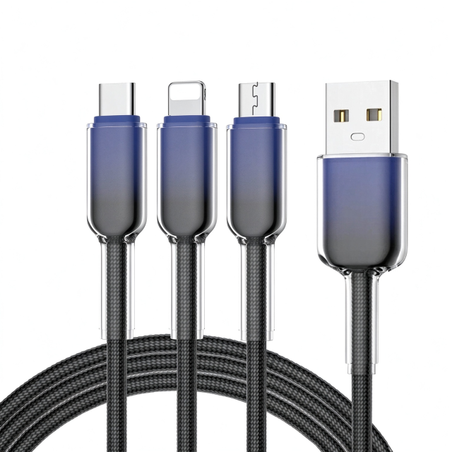 3 in 1 Ice Crystal Data Cables,DonvisTek,3 in 1 Ice Crystal Data Cables