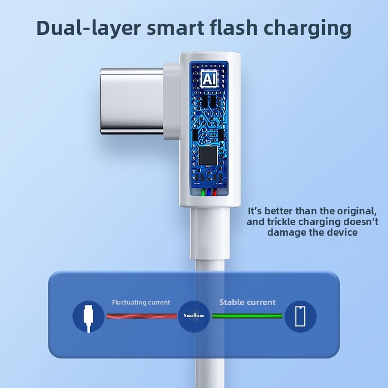 120W L-shaped USB A to USB-C Fast Charging Cable,DonvisTek,120W L-shaped USB A to USB-C Fast Charging Cable
