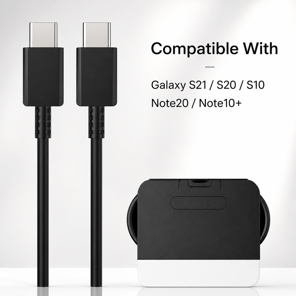 Samsung 100W USB-C to USB-C Fast Charging Cable | 6A Super Fast Charge & 40MB/s Data Sync Cord for Galaxy S24/S23/Note Series,DonvisTek,Samsung 100W USB-C to USB-C Fast Charging Cable | 6A Super Fast Charge & 40MB/s Data Sync Cord for Galaxy S24/S23/Note Series