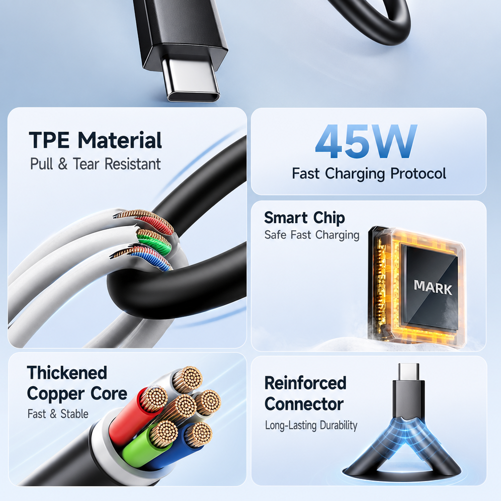 Samsung 100W USB-C to USB-C Fast Charging Cable | 6A Super Fast Charge & 40MB/s Data Sync Cord for Galaxy S24/S23/Note Series,DonvisTek,Samsung 100W USB-C to USB-C Fast Charging Cable | 6A Super Fast Charge & 40MB/s Data Sync Cord for Galaxy S24/S23/Note Series