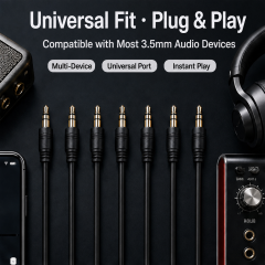 Hi-Fi Gold-Plated AUX Audio Cable — 3.5mm Universal Connection,DonvisTek,Hi-Fi Gold-Plated AUX Audio Cable — 3.5mm Universal Connection