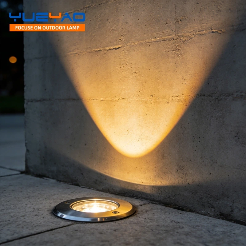 YY-DMD-K304,MY SHOP,Round Stainless Steel Outdoor Inground Up Light