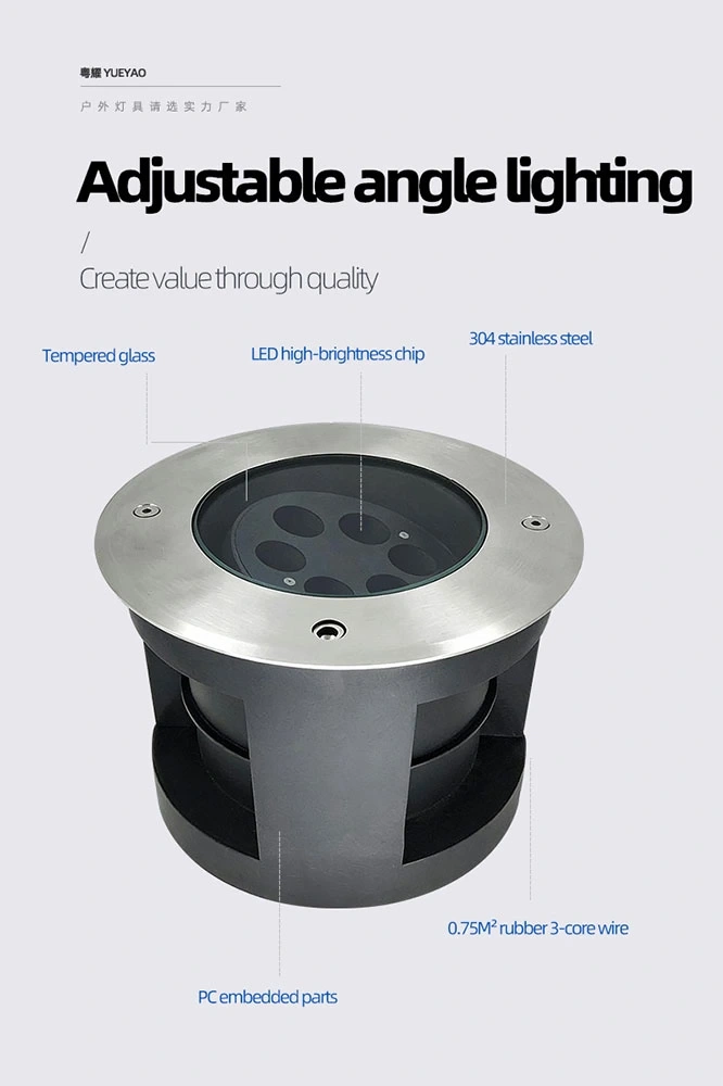 YY-DMD-K304,MY SHOP,Round Stainless Steel Outdoor Inground Up Light