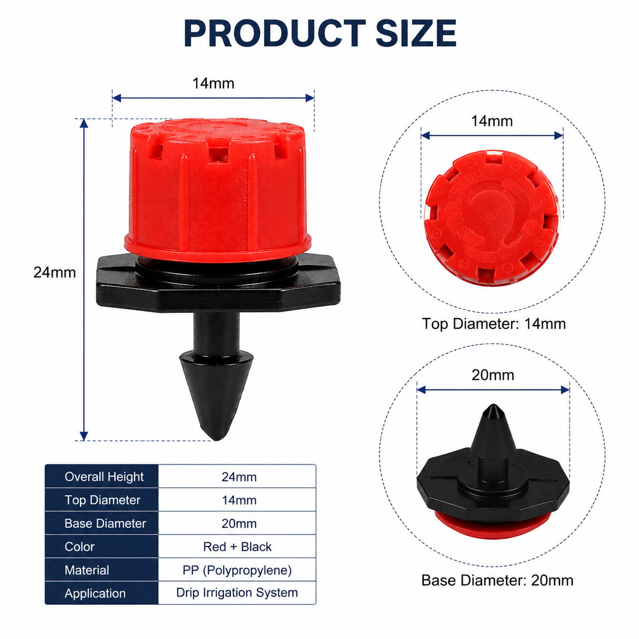 Red Cap Drip Irrigation Emitter for Agricultural Irrigation,Aquagrowirrigation,Drip Irrigation Emitter | Agricultural Irrigation Dripper Supplier - GrowMate