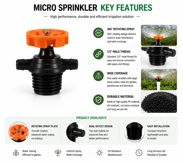 360° Rotating Micro Sprinkler for Agricultural Irrigation,Aquagrowirrigation,360° Rotating Micro Sprinkler for Agricultural Irrigation