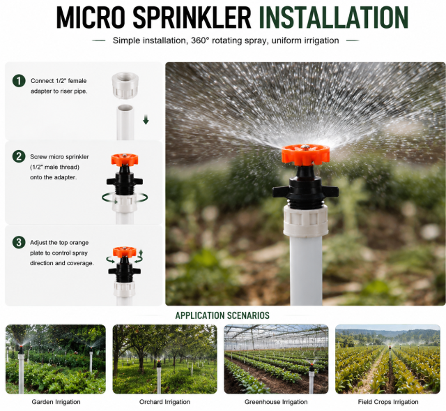 360° Rotating Micro Sprinkler for Agricultural Irrigation,Aquagrowirrigation,360° Rotating Micro Sprinkler for Agricultural Irrigation
